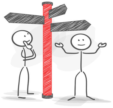 stickman way direction red