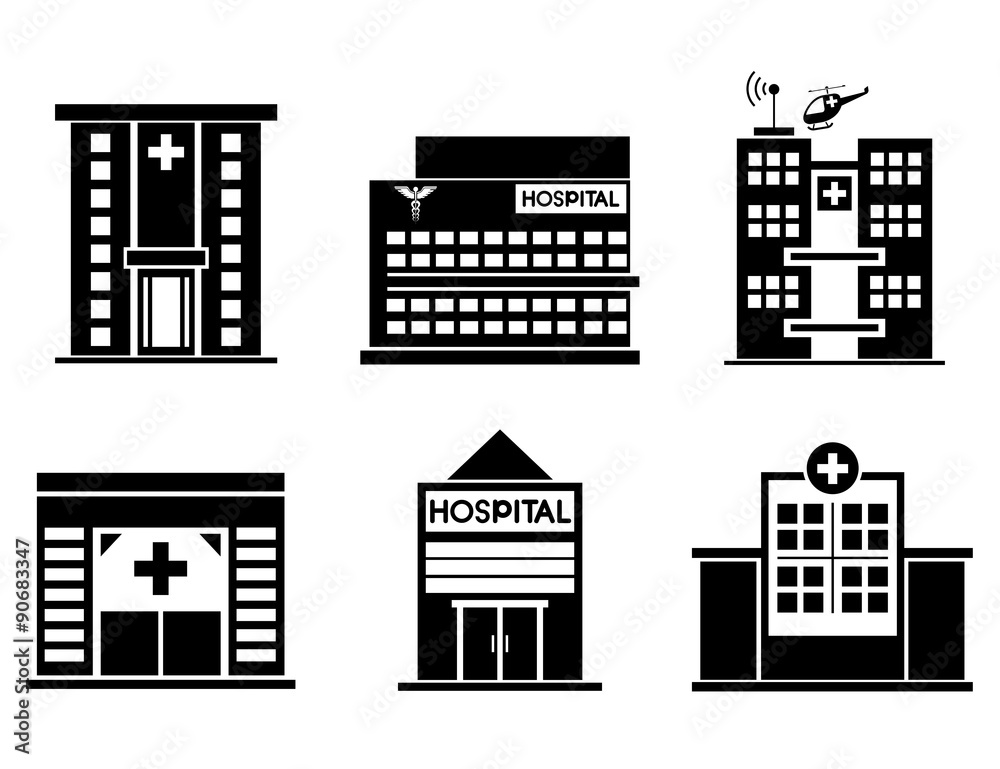 Poster hospital icons