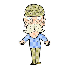 cartoon man wearing winter hat