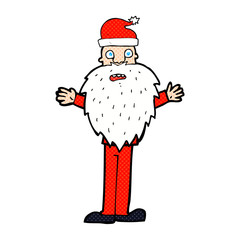 cartoon worried santa claus