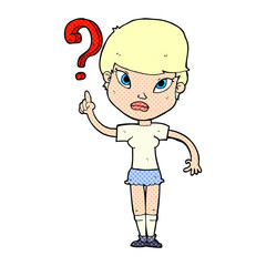 cartoon woman asking question