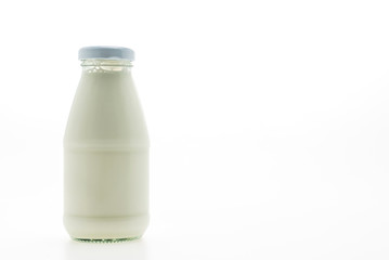 Milk bottle glass isolated on white background