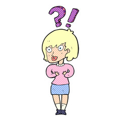 cartoon confused woman