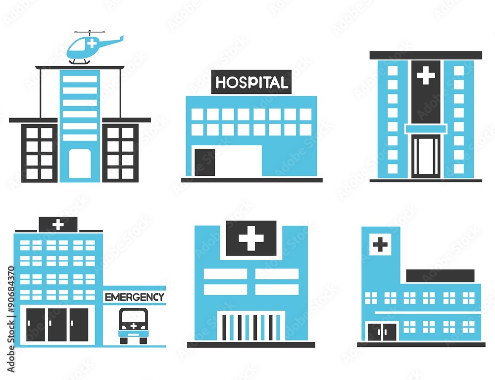 Poster hospital icons