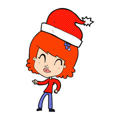 cartoon woman ready for christmas