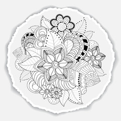 greeting card. poster, brochure template with oriental flower. d