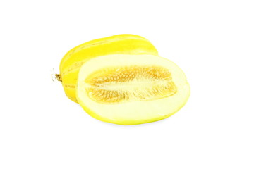 yellow melon or yellow korean melon in white background
