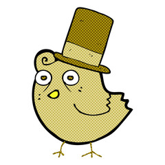 cartoon bird wearing hat