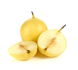 Fresh oriental pear on a white background