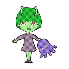 cartoon alien woman