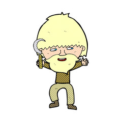 cartoon peasant with sycle