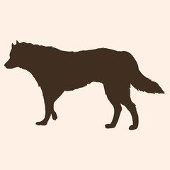 Vector Single Silhouette of Dog