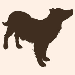 Vector Single Silhouette of Dog