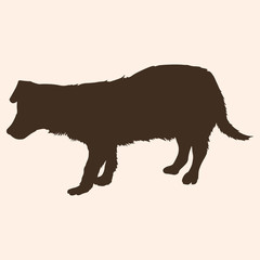 Vector Single Silhouette of Dog