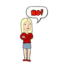 cartoon woman saying no