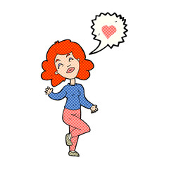 cartoon woman in love