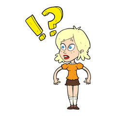 cartoon shocked woman