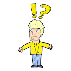 cartoon confused man