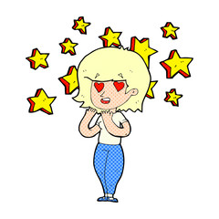 cartoon woman in love