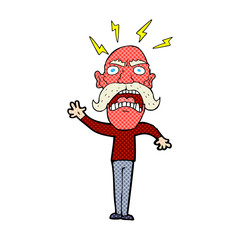 cartoon furious old man