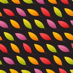 Tilted Autumn Leaves Seamless Pattern