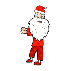 cartoon man in santa hat