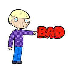 cartoon man pointing out the bad