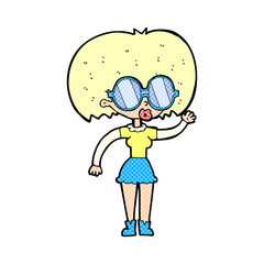 cartoon woman wearing spectacles