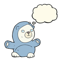 cute cartoon polar bear with thought bubble