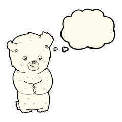 cute cartoon polar bear with thought bubble