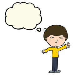 cartoon mean man with thought bubble