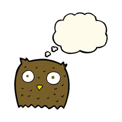 cartoon owl with thought bubble