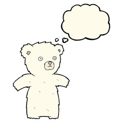 cute cartoon polar bear with thought bubble