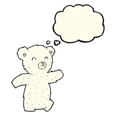cute cartoon polar bear with thought bubble