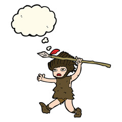 cartoon caveman with thought bubble