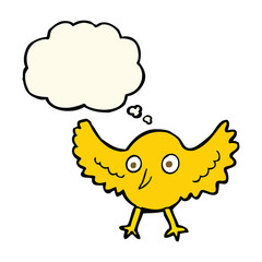 cartoon bird with thought bubble