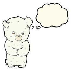 cute cartoon polar bear with thought bubble