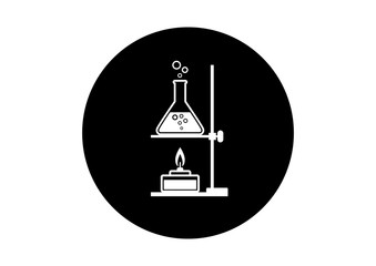 Black and white laboratory equipment on white background