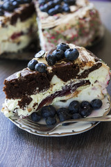 Cake with blueberries