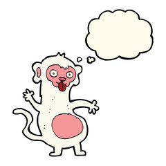 funny cartoon monkey with thought bubble