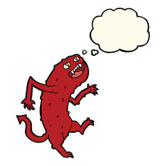 cartoon monster with thought bubble