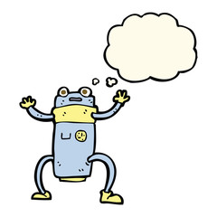 cartoon robot with thought bubble
