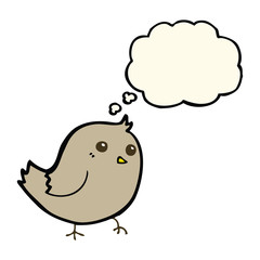 cartoon bird with thought bubble