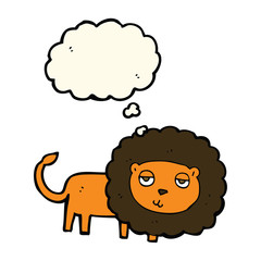 cartoon lion with thought bubble