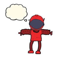 cartoon astronaut with thought bubble