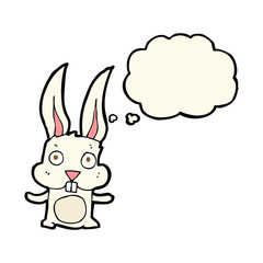 cartoon rabbit with thought bubble