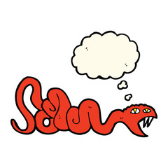 cartoon snake with thought bubble