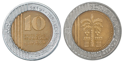 Ten Israeli New Sheqels