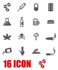 Vector grey drugs  icon set