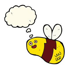 cartoon bee with thought bubble